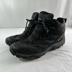 Merrell - West Rim - Men's Mid Walking Boot - 9.5 - Waterproof, Black & Blue EUC